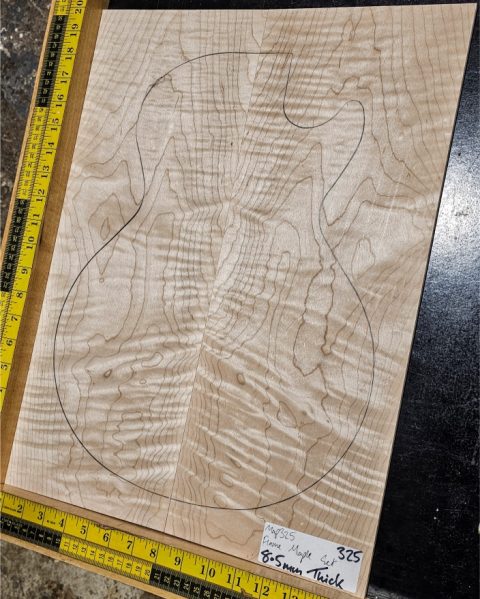 Flame Maple Bookmatched guitar & Bass Top Set