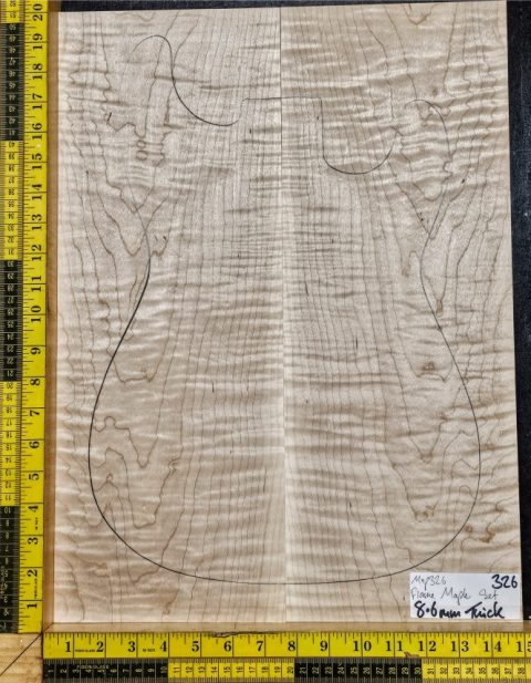 Flame Maple Bookmatched guitar & Bass Top Set