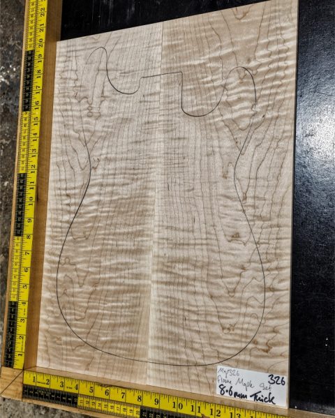 Flame Maple Bookmatched guitar & Bass Top Set