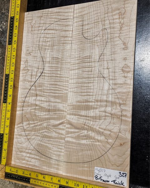 Flame Maple Bookmatched guitar & Bass Top Set