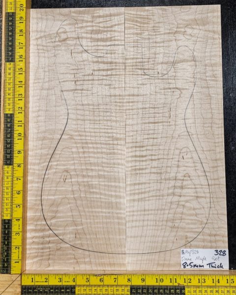 Flame Maple Bookmatched guitar & Bass Top Set