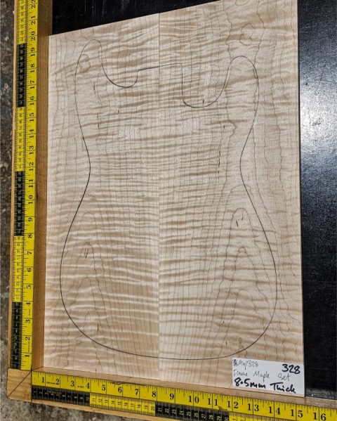 Flame Maple Bookmatched guitar & Bass Top Set
