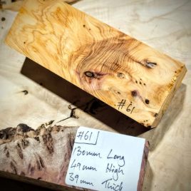 Figured Yew Knife Scales block