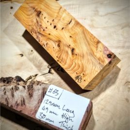 Figured Yew Knife Scales block