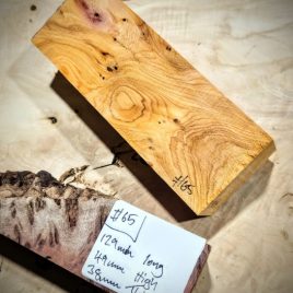 Figured Yew Knife Scales block