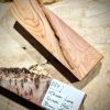 Figured Yew Knife Scales block