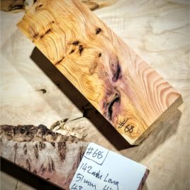 Figured Yew Knife Scales block