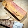 Figured Yew Knife Scales block