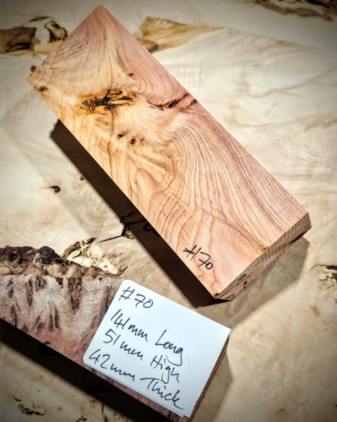 Figured Yew Knife Scales Block
