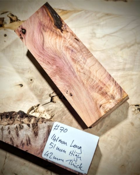 Figured Yew Knife Scales Block