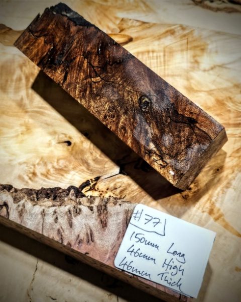 Stabilised Spalted Beech Knife Scales Block 79