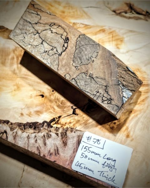 Stabilised Spalted Beech Knife Scales Block