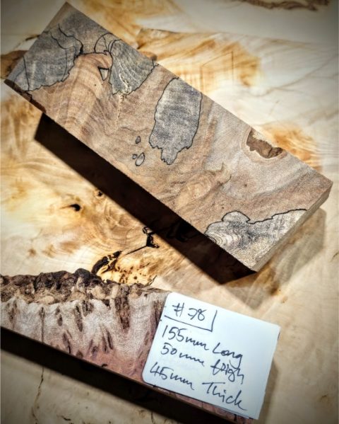 Stabilised Spalted Beech Knife Scales Block