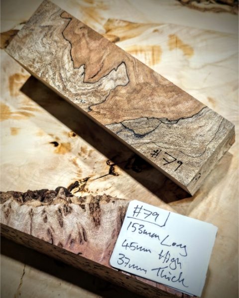 Stabilised Spalted Beech Knife Scale Block