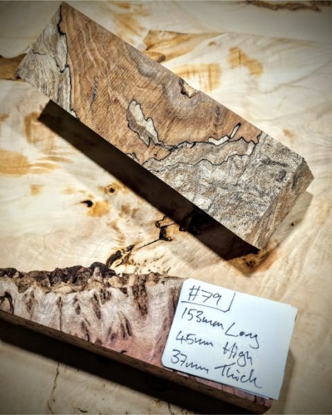 Stabilised Spalted Beech Knife Scale Block