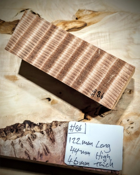 Quilted redwood Knife Scales block