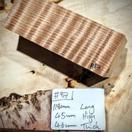 Quilted redwood Knife Scales block