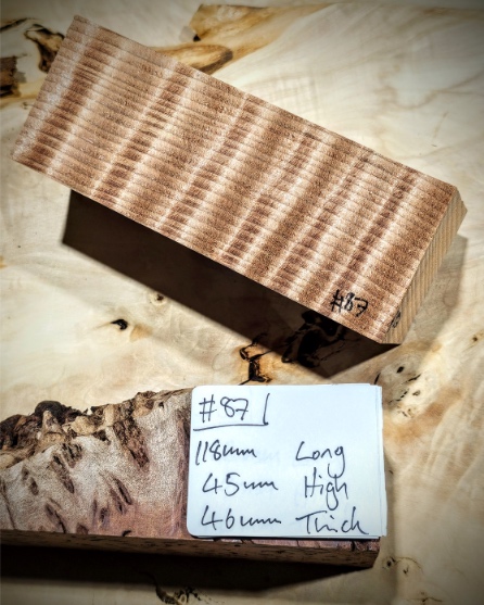 Quilted redwood Knife Scales block
