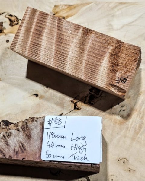 Quilted redwood Knife Scales block