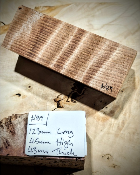Quilted redwood Knife Scales block