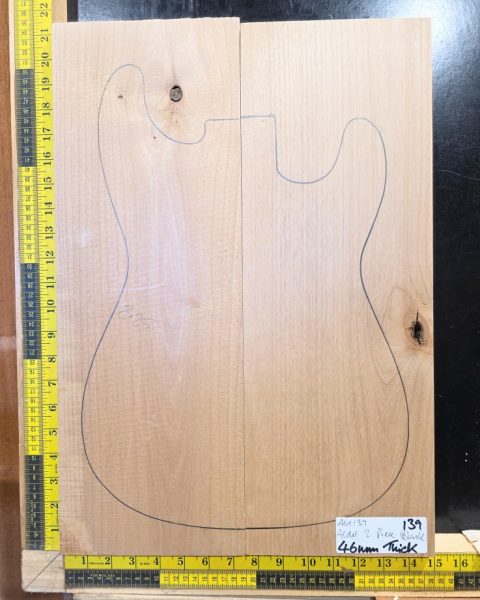 American Red Alder Electric Guitar Two Piece Body Blank