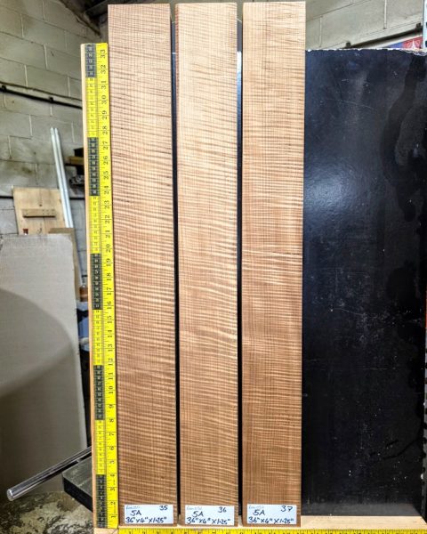 5A Roasted Flame Maple Guitar & Bass Making Neck Blank