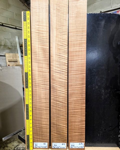 4A Roasted Flame Maple Guitar & Bass Making Neck Blank