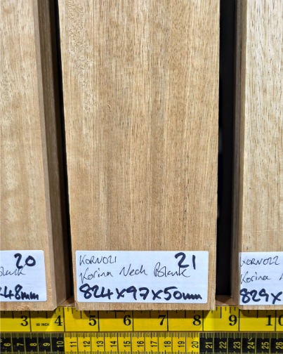 Korina Guitar Neck Blank, Quarter sawn Kiln dried