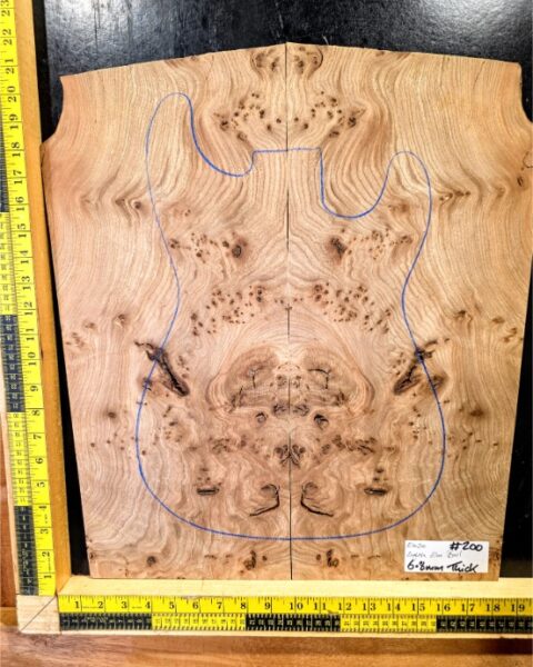 English Elm Burl Guitar & Bass Bookmatched Top Set