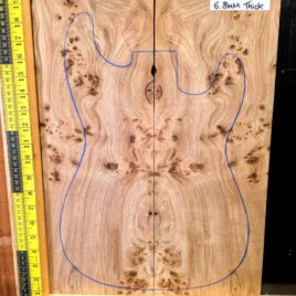 English Elm Burl Guitar & Bass Bookmatched Top Set