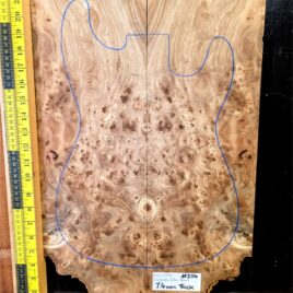English Elm Burl Guitar & Bass Bookmatched Top Set