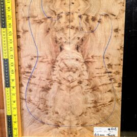 English Elm Burl Guitar & Bass Bookmatched Top Set