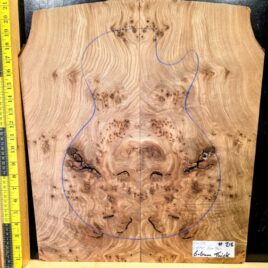 English Elm Burl Guitar & Bass Bookmatched Top Set