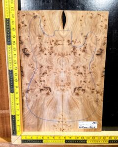 English Elm Burl Guitar & Bass Bookmatched Top Set