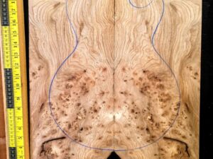 English Elm Burl Guitar & Bass Bookmatched Top Set
