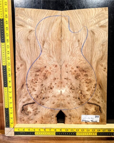 English Elm Burl Guitar & Bass Bookmatched Top Set