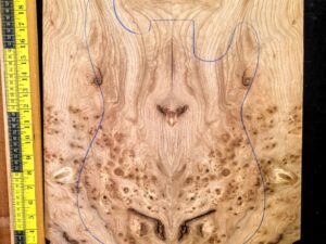 English Elm Burl Guitar & Bass Bookmatched Top Set