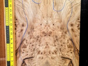 English Elm Burl Guitar & Bass Bookmatched Top Set
