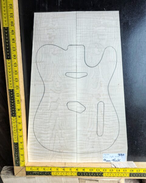 Flame Maple Bookmatched guitar & Bass Top Set
