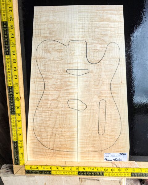 Flame Maple Bookmatched guitar & Bass Top Set