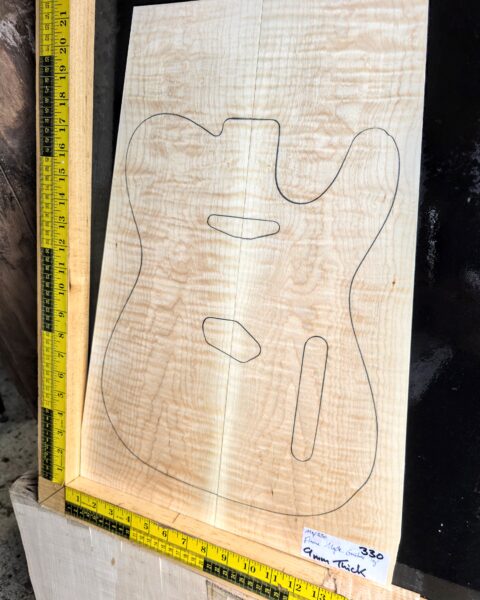 Flame Maple Bookmatched guitar & Bass Top Set