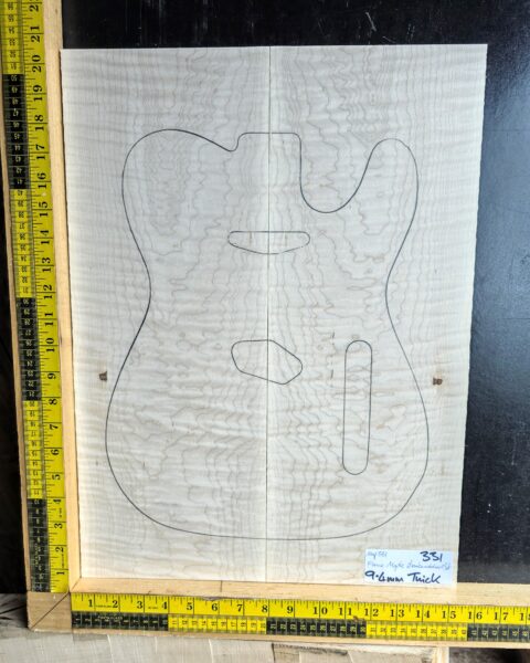Flame Maple Bookmatched guitar & Bass Top Set