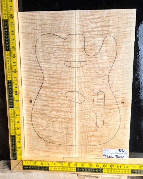 Flame Maple Bookmatched guitar & Bass Top Set