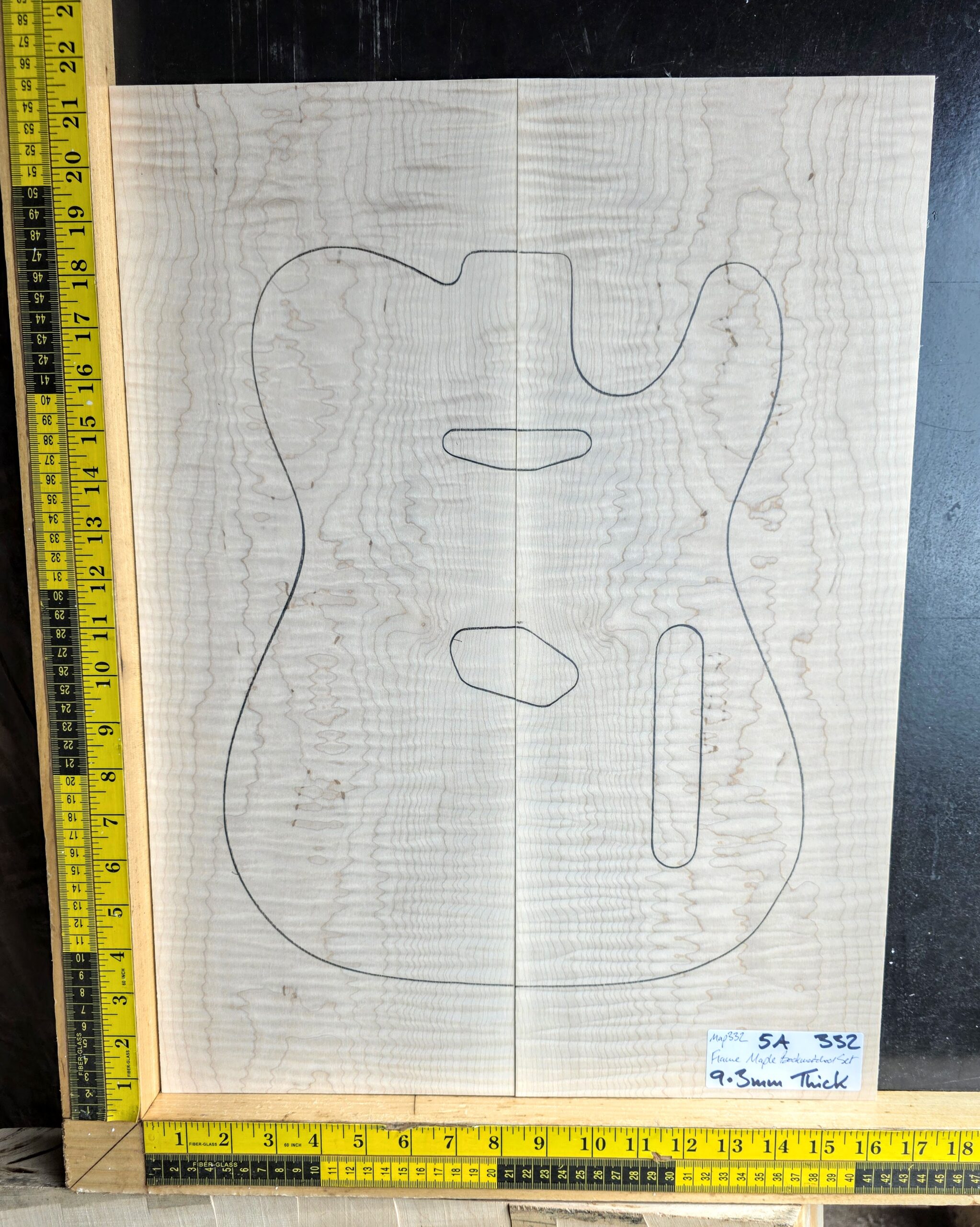 Master Grade Flame Maple Guitar Top Set – Bookmatched Drop Top