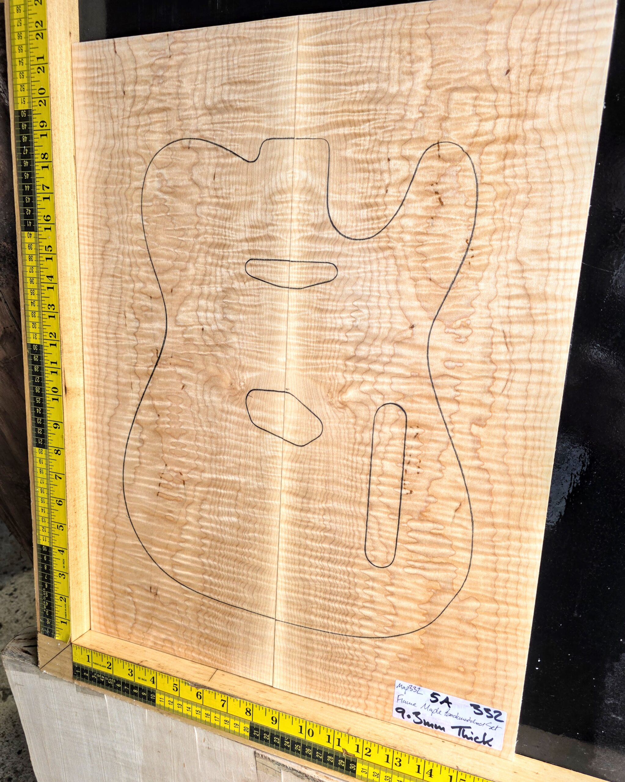 Master Grade Flame Maple Guitar Top Set – Bookmatched Drop Top