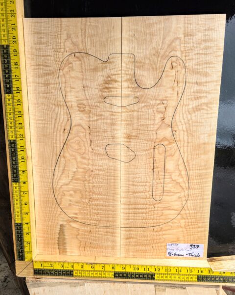Flame Maple Bookmatched guitar & Bass Top Set