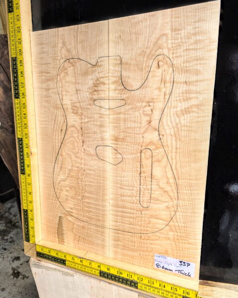 Flame Maple Bookmatched guitar & Bass Top Set