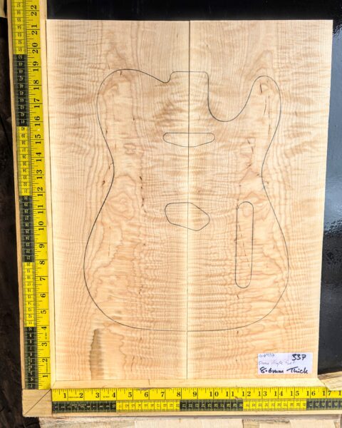 Flame Maple Bookmatched guitar & Bass Top Set