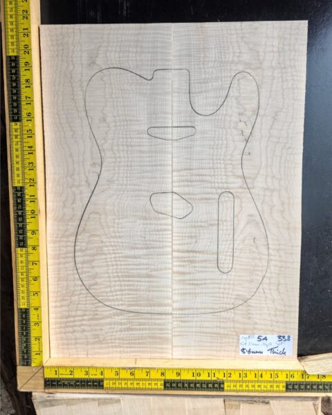 Flame Maple Bookmatched guitar & Bass Top Master Grade Set