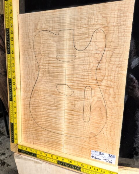 Flame Maple Bookmatched guitar & Bass Top Master Grade Set